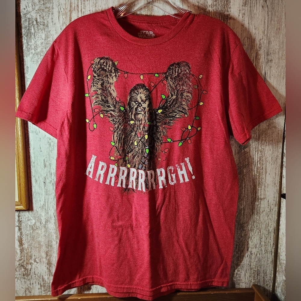 Star Wars Red Chewbacca Holiday Lights Short Sleeve Tee